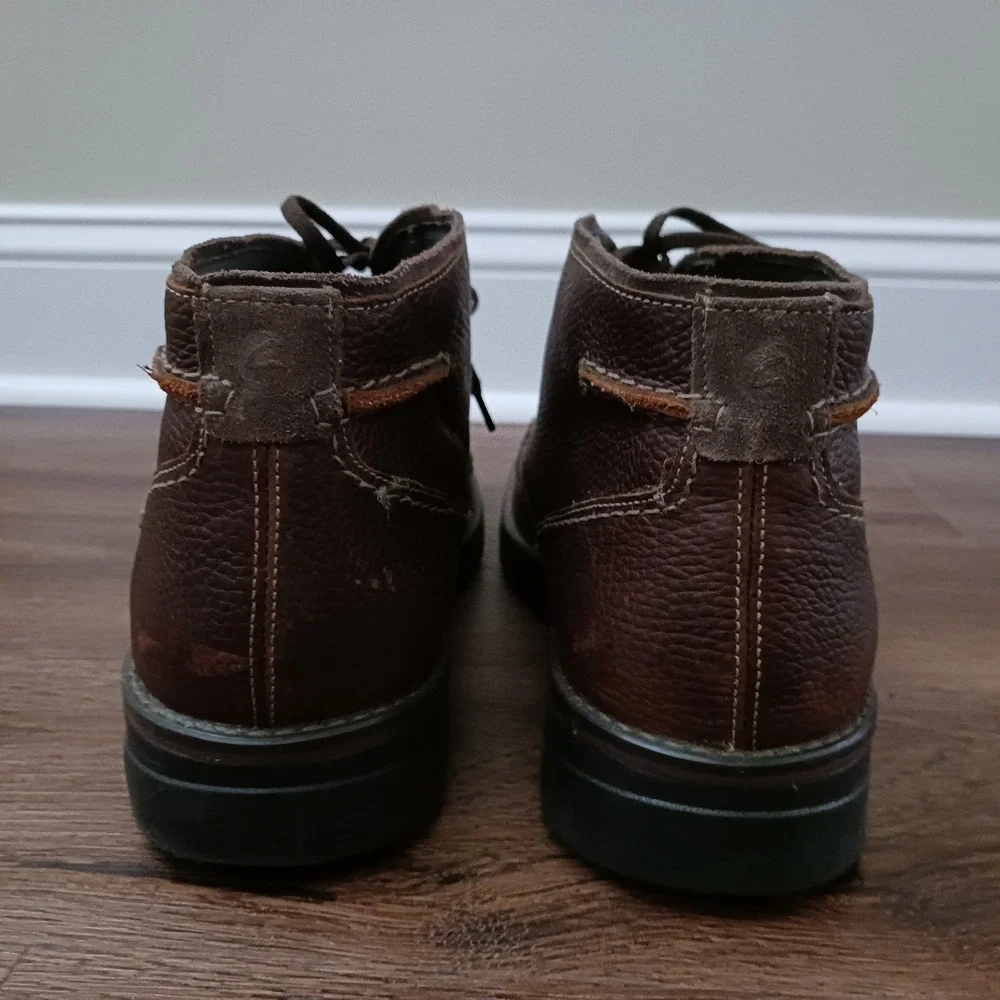Clarks Morris Peak Waterproof Chukka Boots Mens 13 Brown Tumbled Leather Lace Up